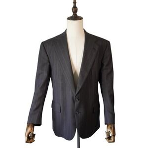 Polo University Club by Ralph Lauren Men's Charcoal Pinstripe Wool Blazer Jacket